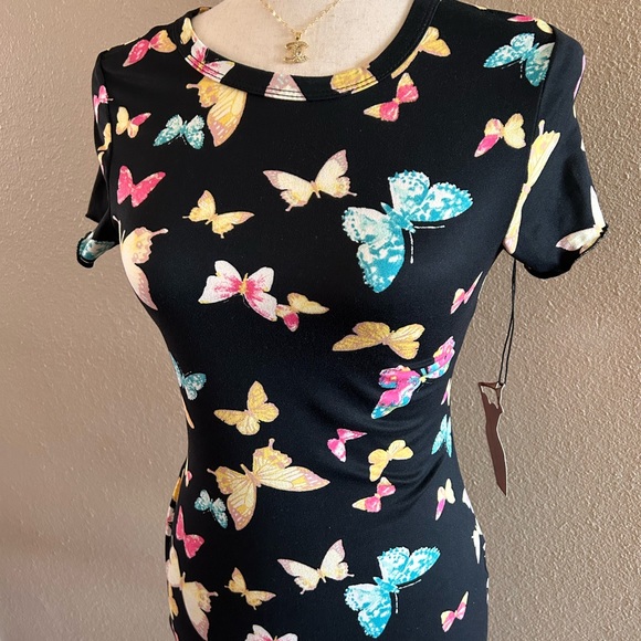 🆕Butterfly print solid dress - Picture 5 of 6